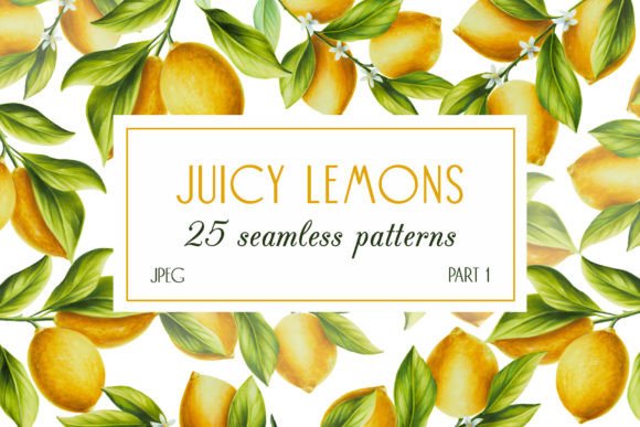 Juicy Lemons Seamless Patterns Part 1