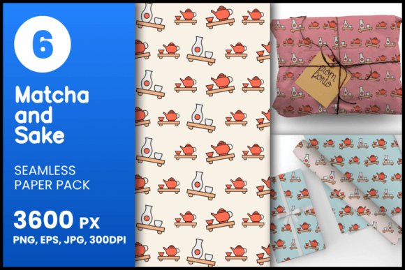 Matcha and Sake Seamless Patterns: A Creative Resource for Designers and Enthusiasts