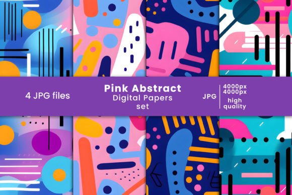 Pink Abstract Digital Paper and Patterns