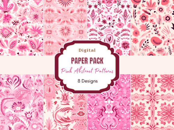 Pink Abstract Patterns Digital Paper: A Versatile Tool for Creative Projects