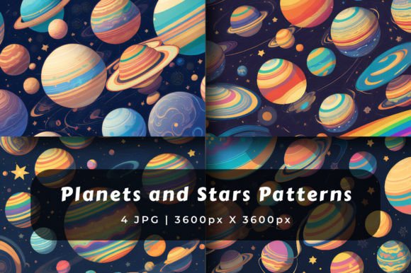 Planets and Stars Patterns Collection: A Cosmic Design Resource