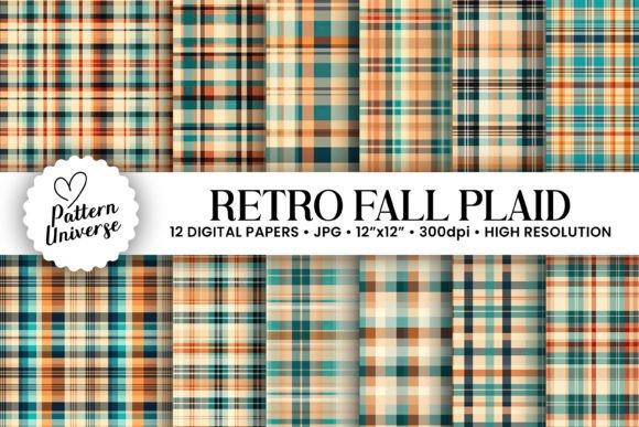 Retro Fall Plaid Seamless Patterns