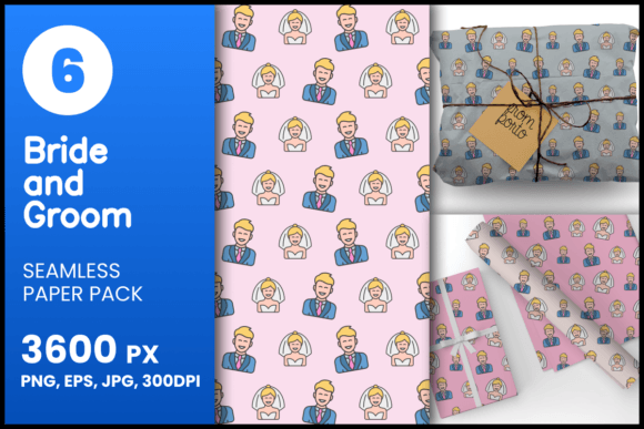 Seamless Bride and Groom Patterns: A Versatile Design Resource for Creatives