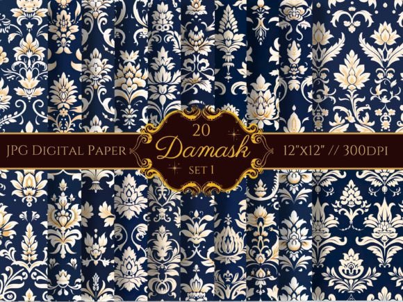 Vintage Damask Set1 Seamless Patterns